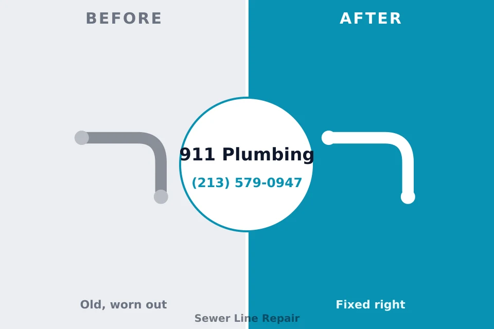 Before and after: plumbing repair Mathews, LA
